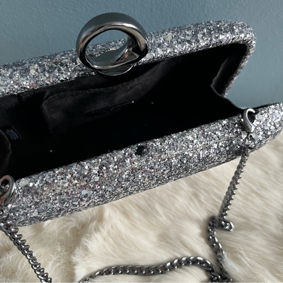 Halston Heritage Bags Halston Heritage Elsa Square Silver Glitter